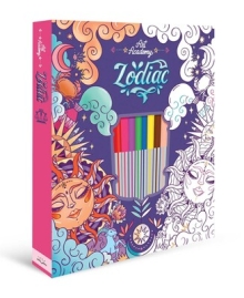 Art Academy Zodiac Coloring Kit With Dual-tip Brush Pens and Stencils